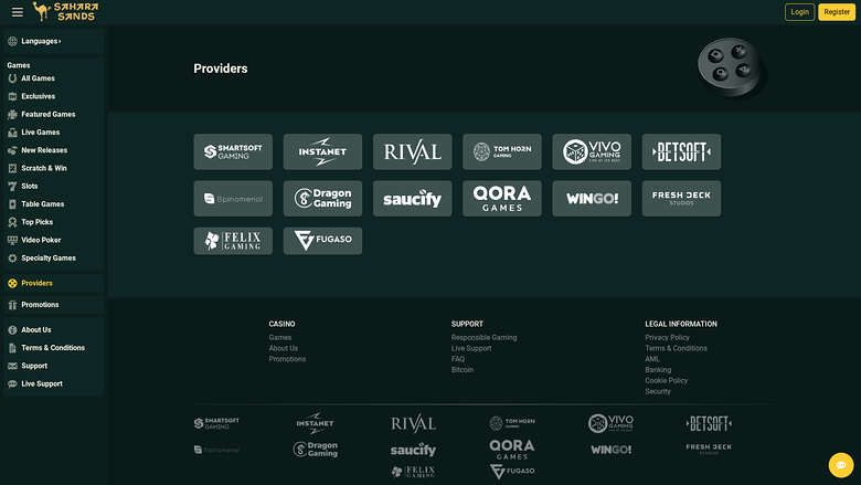 Desarrolladores de juegos de escritorio de Sahara Sands Casino