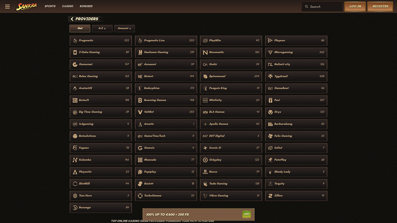 Développeurs de jeux de casino Sankra