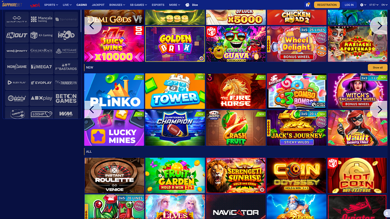 SapphireBet Casino Desktop Game Developers