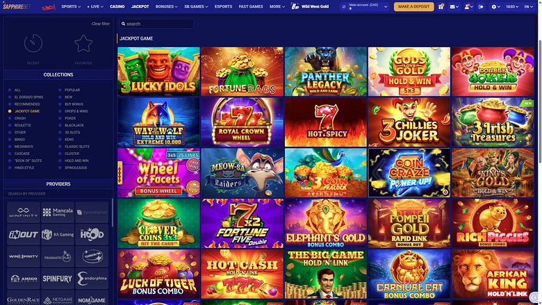Bote de escritorio de SapphireBet Casino