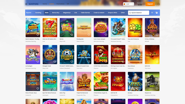 Игры казино Scatters для настольных компьютеров