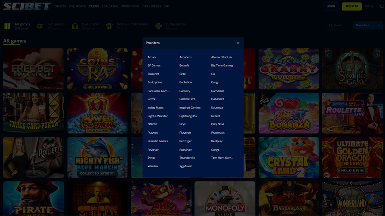 Scibet Casino Game Developers Desktop