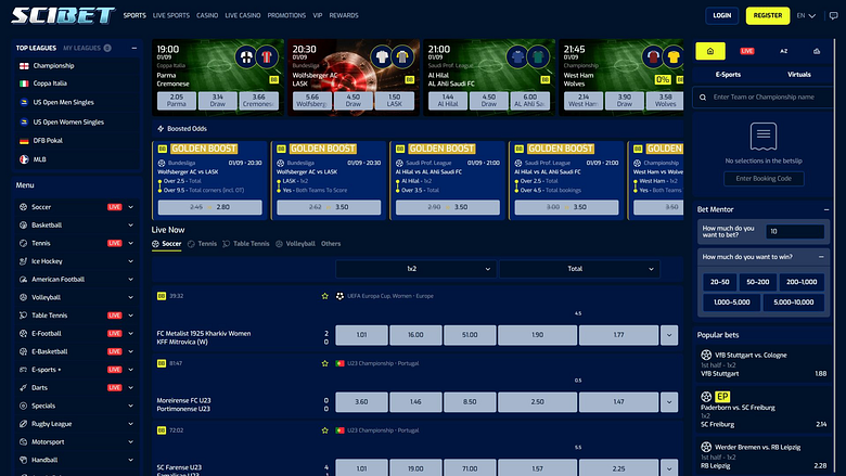 Scibet Casino Desktop Sportwetten