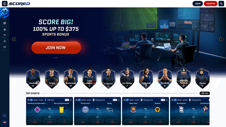 Scored Casino Desktop-Startseite