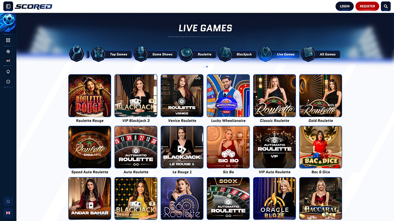 Scored Casino Desktop Live Dealer