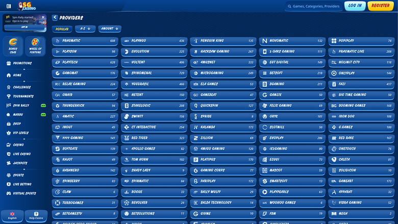 Développeurs de jeux de casino pour ordinateur de bureau SG