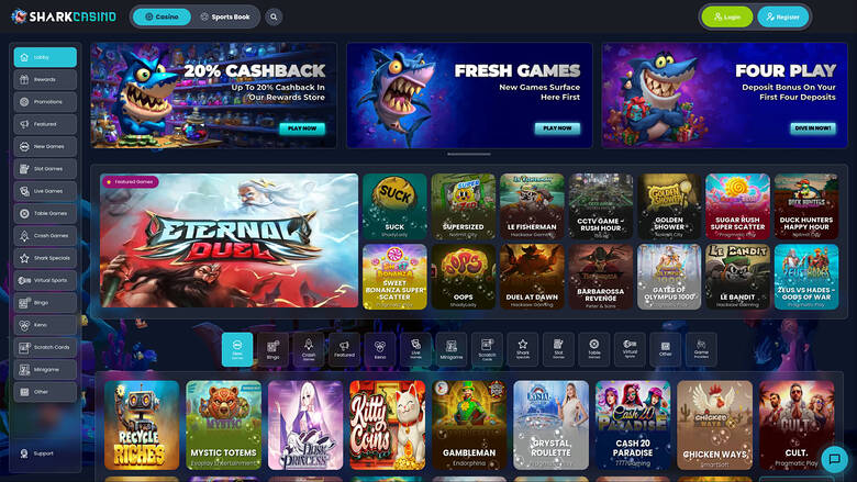 Shark Casino Homepage