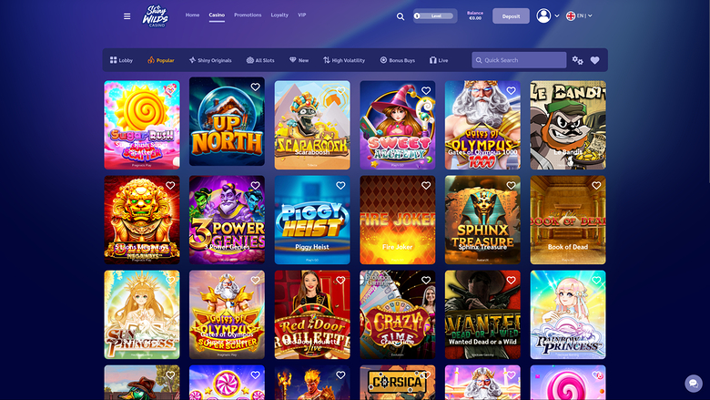 Shiny Wilds Casino-Desktop-Spiele