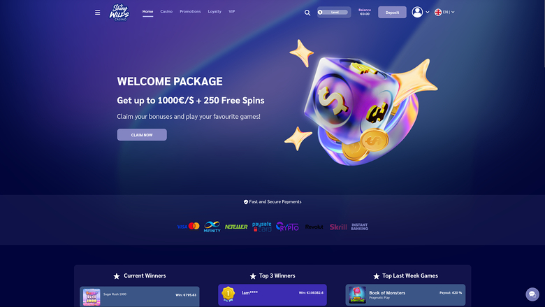 Shiny Wilds Casino Desktop-Startseite