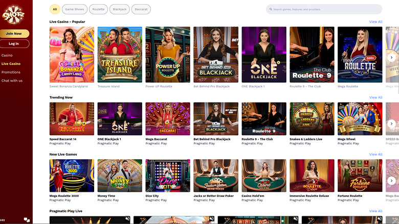 Casino Shotz avec croupier en direct sur ordinateur