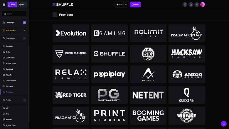 Développeurs du jeu de casino Shuffle pour ordinateur