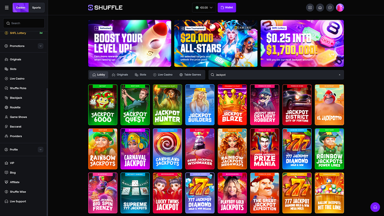 Jackpot de bureau Shuffle Casino