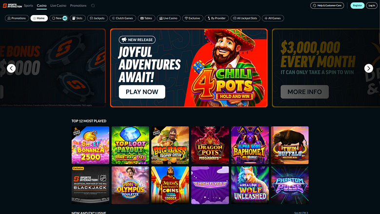 SIA Casino Desktop-Startseite