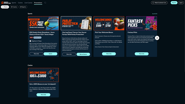 SIA Casino Desktop-Aktionen