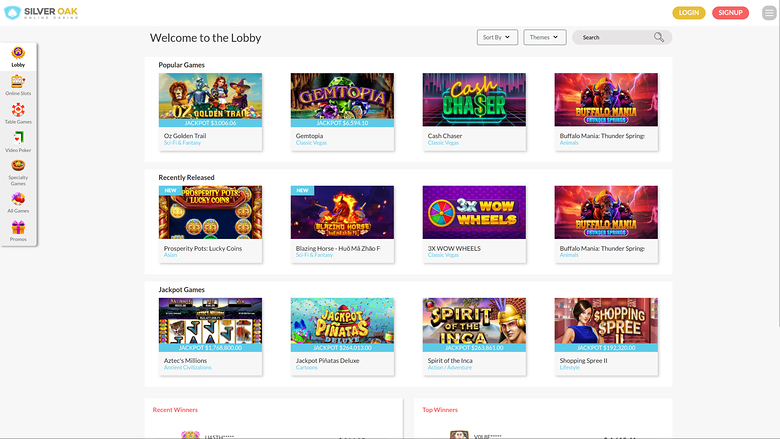 Silver Oak Casino Desktop Games