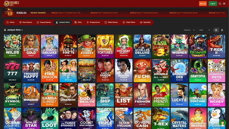 Jackpot de bureau du casino Silversands