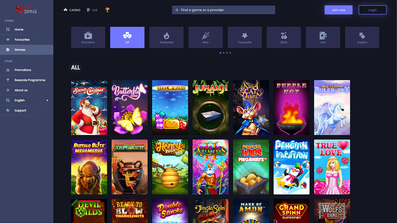 Jeux sur ordinateur de Sin Spins Casino