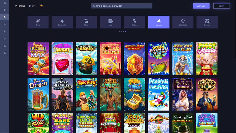 Jeux de Vegas sur ordinateur de Sin Spins Casino