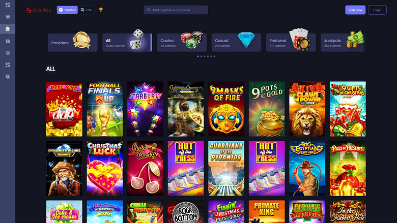 Jeux de casino Sin Spins sur ordinateur