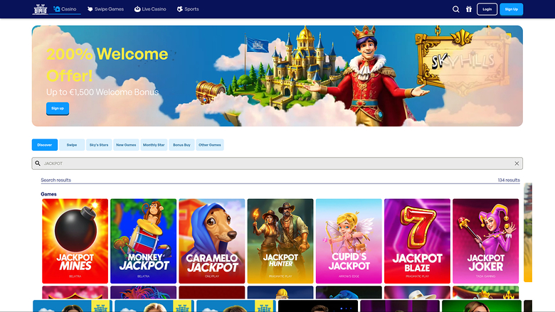 Sky Hills Casino Desktop-Jackpot