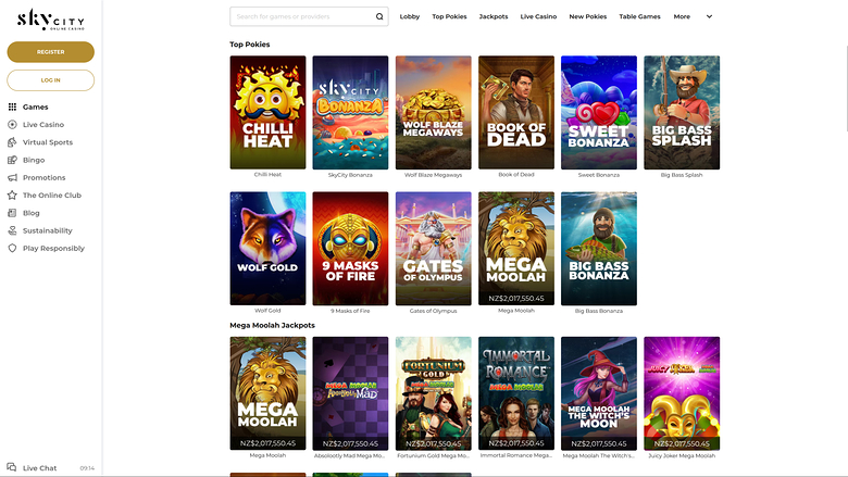 SkyCity Casino Desktop-Spiele