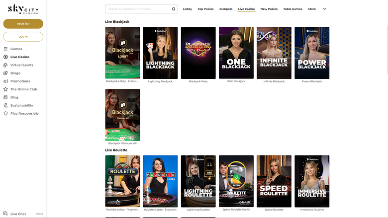 SkyCity Casino Desktop Live-Dealer