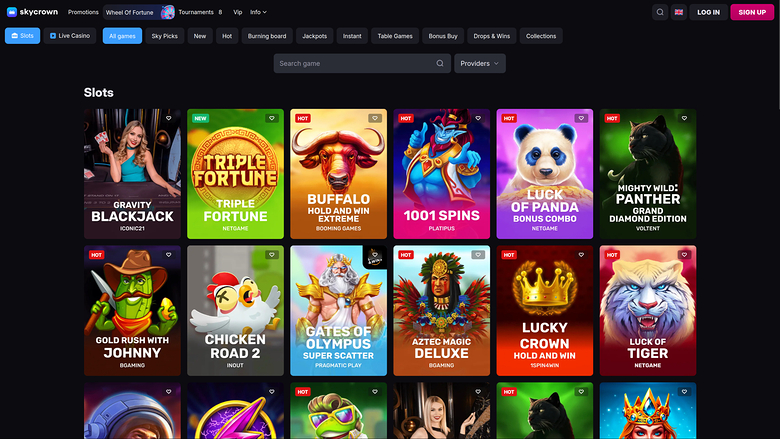 Jeux de Skycrown Casino sur ordinateur