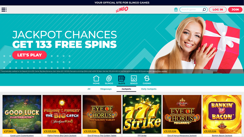 Slingo Casino Desktop-Jackpot