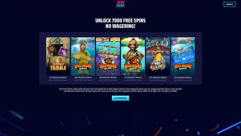 Slot Hype Casino Desktop-Promotions