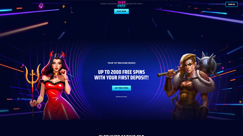 Slot Hype Casino Desktop-Willkommensbonus