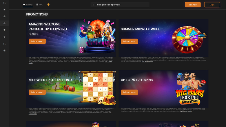 Promotions de Slot Lux Casino sur ordinateur