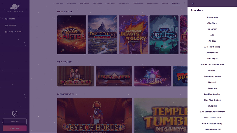 Slot Planet Casino Desktop Game Developers