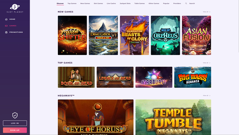 Slot Planet Casino Desktop Games