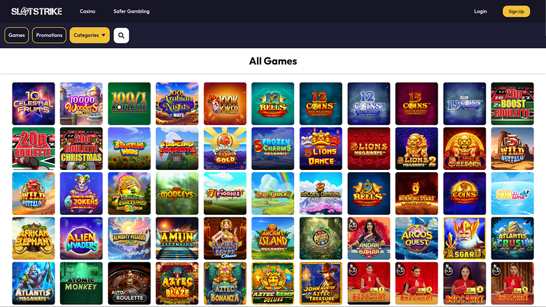 SlotStrike Casino Desktop-Spiele