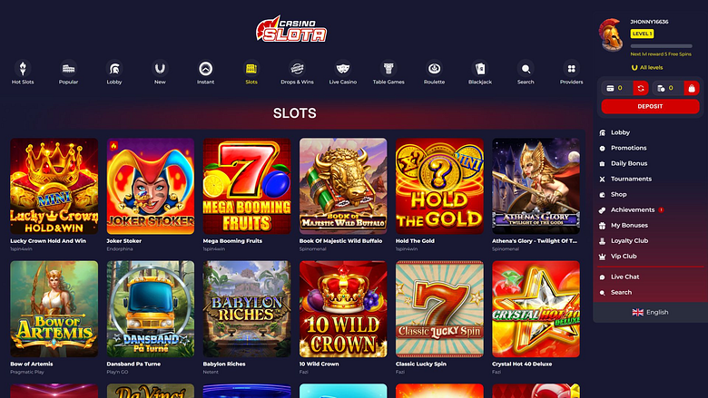 Slota Casino Desktop Games