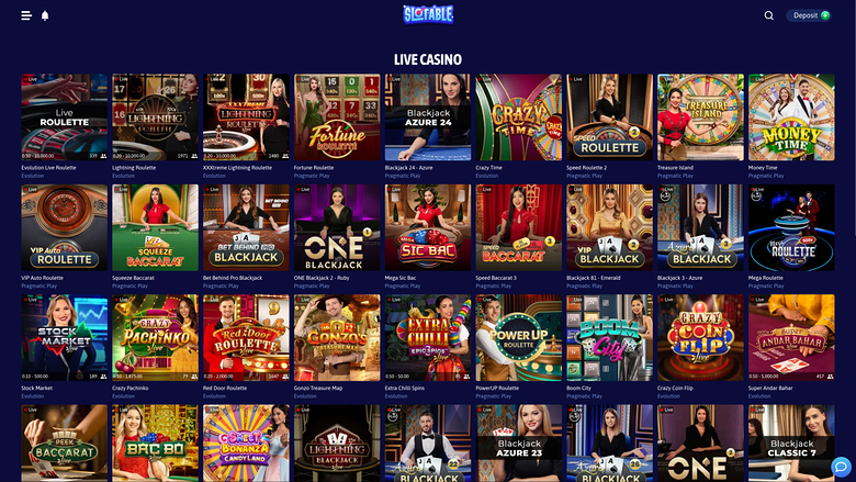 Casino Slotable sur ordinateur avec croupier en direct