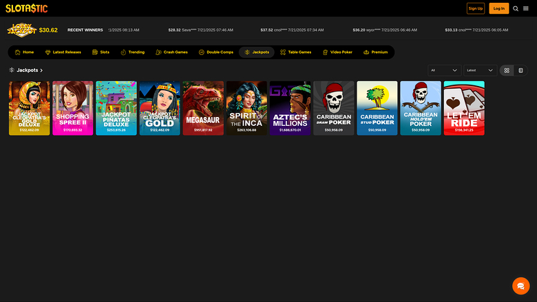 Jackpot de bureau de Slotastic Casino