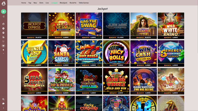 Jackpot du casino Slothino sur ordinateur