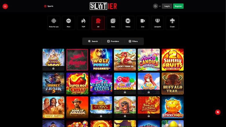 Juegos de escritorio de Slotier Casino