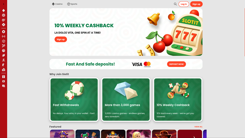 Slotit Casino Desktop Homepage