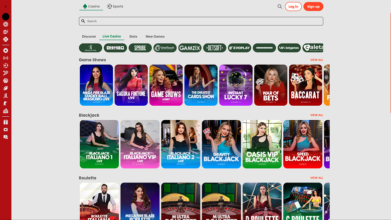 Slotit Casino Desktop Live dealer