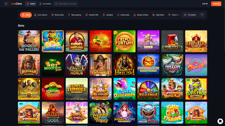 Jeux sur bureau de SlotLords Casino