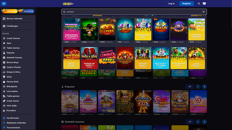 Slotobit Casino Desktop Jackpot