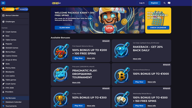 Slotobit Casino Desktop Promotions