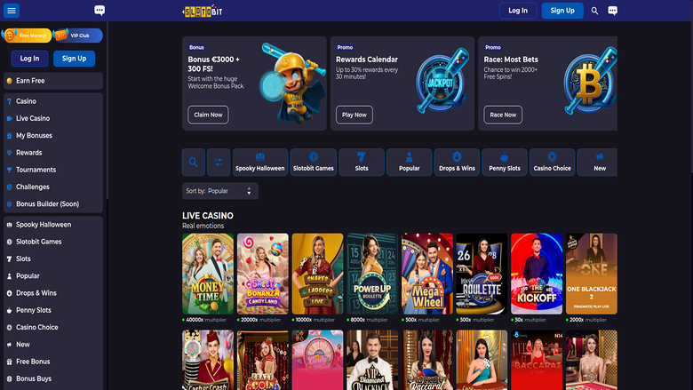 Live-Dealer-Screenshot von Slotobit Casino für Desktop