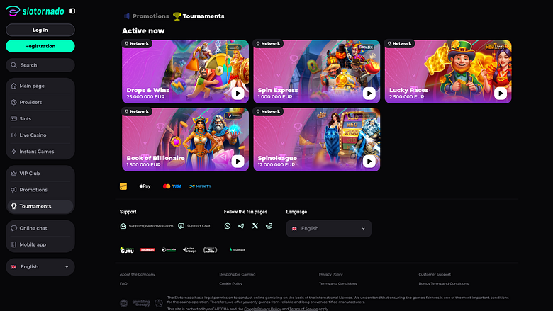 Slotornado Casino Desktop-Turniere