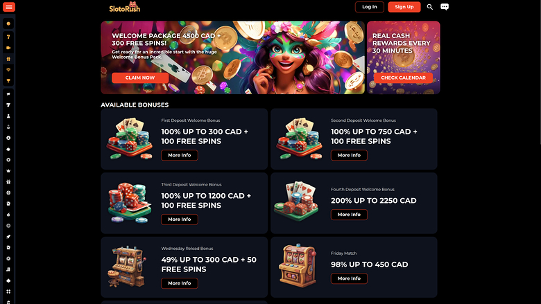 Promozioni desktop di SlotoRush Casino