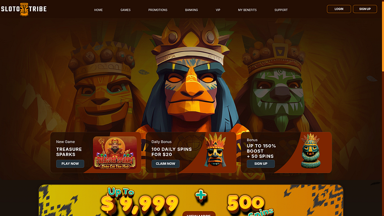 SlotoTribe Casino Desktop Homepage
