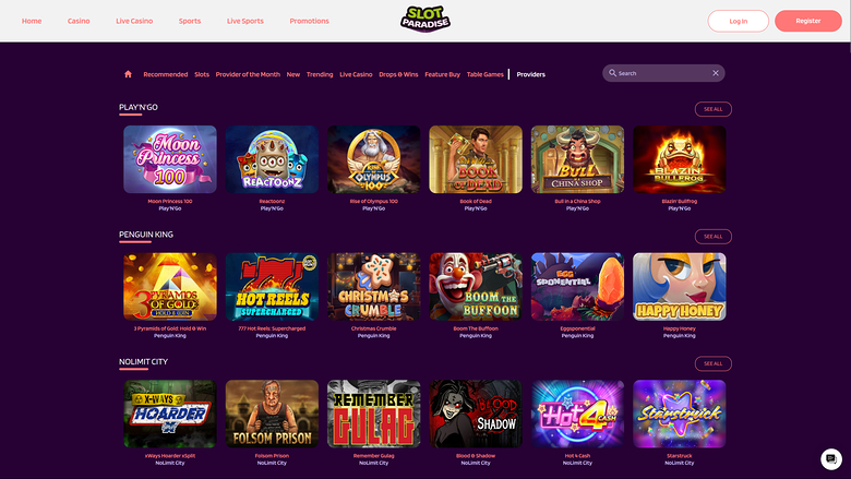 Desarrolladores de juegos de escritorio de SlotParadise Casino