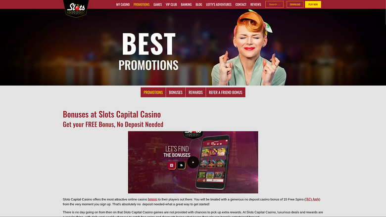 Promotions sur bureau de Slots Capital Casino